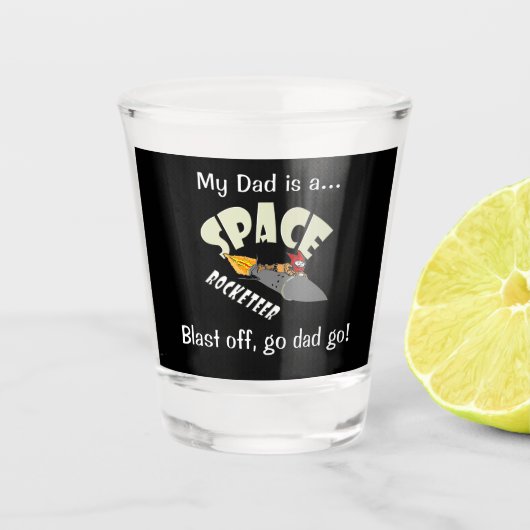 Weltraumfahrt eines Raketenführers Schnapsglas (Vorderseite)