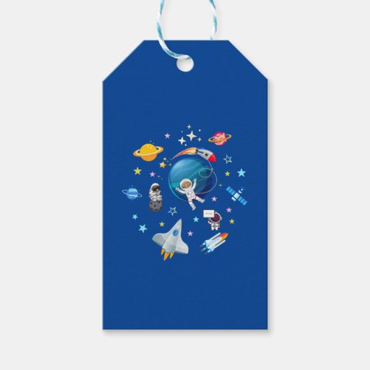 Weltraumfahrt Geschenkanhänger (Vorderseite)