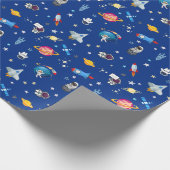 Weltraumfahrt Geschenkpapier (Ecke)