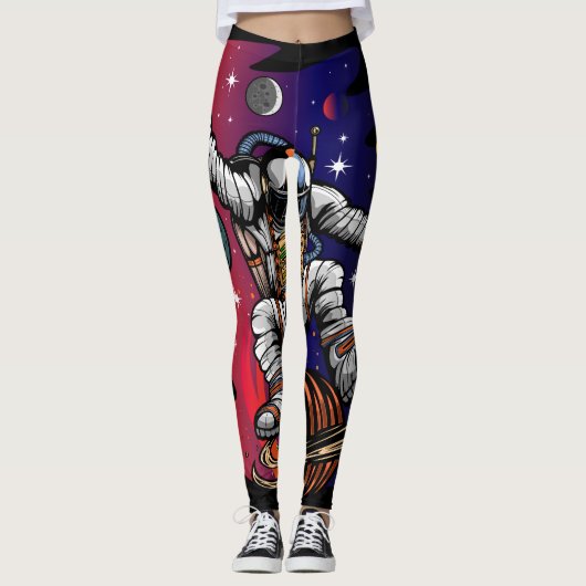 Weltraumfahrt Leggings (Vorderseite)