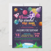 Weltraumfahrt (Mädchen) Einladung (Vorderseite)