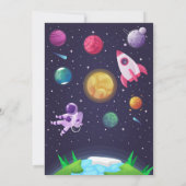 Weltraumfahrt (Mädchen) Einladung (Rückseite)