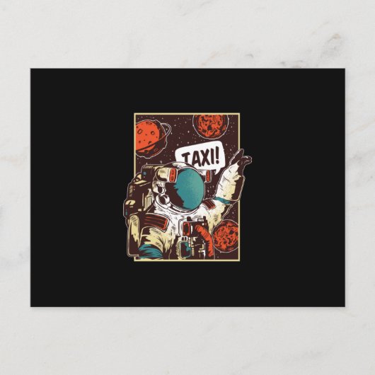 Weltraumfahrt Postkarte (Vorderseite)