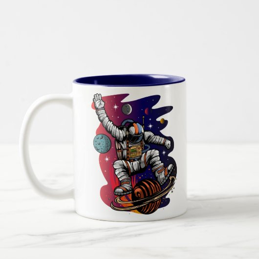 Weltraumfahrt Zweifarbige Tasse (Links)