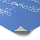 Weltraumfahrzeug 1975 - Art Blueprint Poster (Ecke)