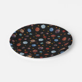 Weltraumfarbene Planeten und Sterne Pappteller (Schrägansicht)