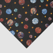 Weltraumfarbene Planeten und Sterne Seidenpapier (Ausschnitt)