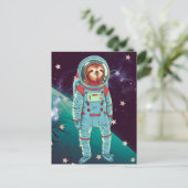 Weltraumfaultier Postkarte (Stehend Vorderseite)