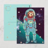 Weltraumfaultier Postkarte (Vorne/Hinten)