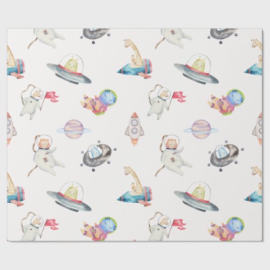 Weltraumflugplanpapier Geschenkpapier (Flach)