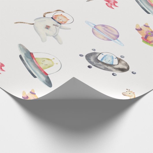 Weltraumflugplanpapier Geschenkpapier (Ecke)