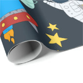 Weltraumflugplanpapier Geschenkpapier (Rolleneckpunkt)