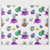 Weltraumflugplanpapier Geschenkpapier (Flach)