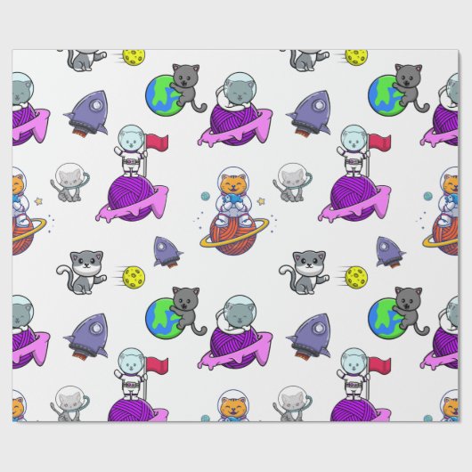 Weltraumflugplanpapier Geschenkpapier (Flach)