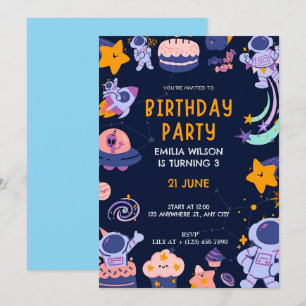 Weltraumflugzeug Birthday Einladung