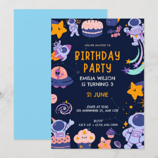 Weltraumflugzeug Birthday Einladung