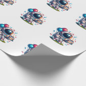 Weltraumforscher Astronaut Geburtstagsgeschenkpapi Geschenkpapier (Ecke)