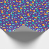 Weltraumforscher auf blau geschenkpapier (Ecke)