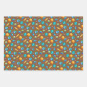 Weltraumforscher auf Erdnussbraun Geschenkpapier Set (Vorderseite)