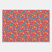 Weltraumforscher auf Rot Geschenkpapier Set (Vorderseite 2)