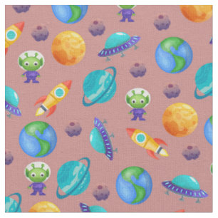 Weltraumforscher auf Ruddy Pink Stoff