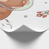 Weltraumforscher Teddy Geschenkpapier (Ecke)
