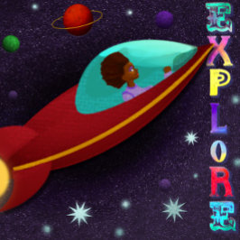 Weltraumforscherkarte zum Geburtstag, Glückwunsch Feiertagskarte