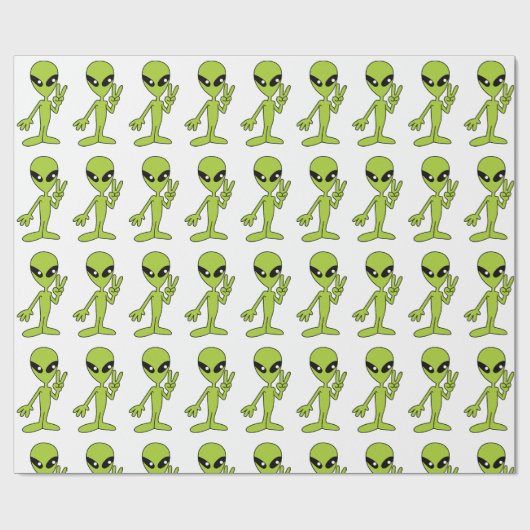Weltraumforschung Alien Geschenkpapier (Flach)