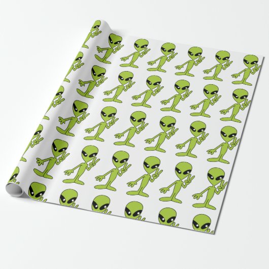 Weltraumforschung Alien Geschenkpapier (Ungerollt)