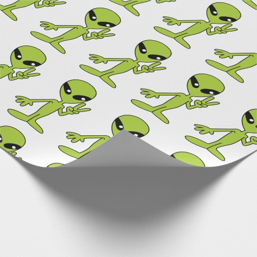 Weltraumforschung Alien Geschenkpapier (Ecke)