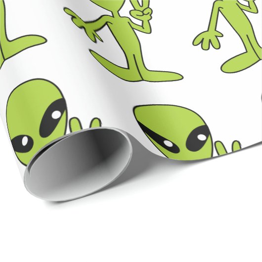 Weltraumforschung Alien Geschenkpapier (Rolleneckpunkt)