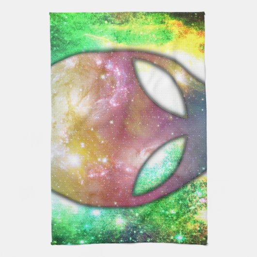 Weltraumforschung Alien Geschirrtuch (Vertikal)
