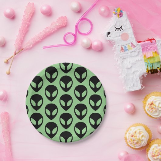 Weltraumforschung Alien Pappteller (Party)