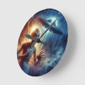 Weltraumforschung Alien Runde Wanduhr (Winkel)