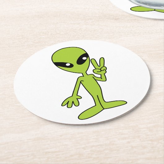 Weltraumforschung Alien Runder Pappuntersetzer (Angewinkelt)