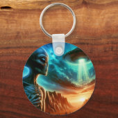 Weltraumforschung Alien Schlüsselanhänger (Vorderseite)