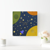 Weltraumforschung Quadratische Wanduhr (Zuhause)