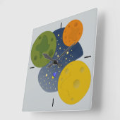 Weltraumforschung Quadratische Wanduhr (Winkel)