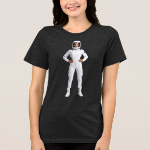Weltraumfrau Tri-Blend Shirt