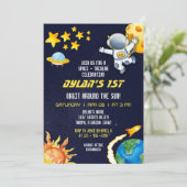 Weltraumgalaxie 1. Umlaufbahn um den Sonnenjunge Einladung (Stehend Vorderseite)