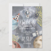 Weltraumgalaxie Astronaut Geburtstagsparty Einladung (Vorderseite)