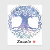 Weltraumgalaxie Celtic Tree of Life Aufkleber (Blatt)