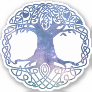 Weltraumgalaxie Celtic Tree of Life Aufkleber
