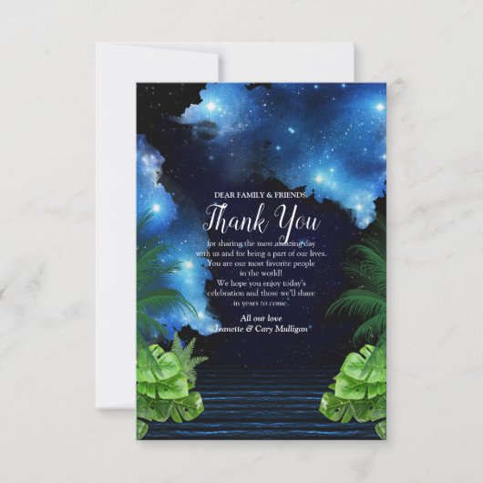 Weltraumgalaxie Danke Karte (Vorderseite)