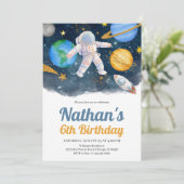 Weltraumgalaxie Geburtstag Einladung (Stehend Vorderseite)