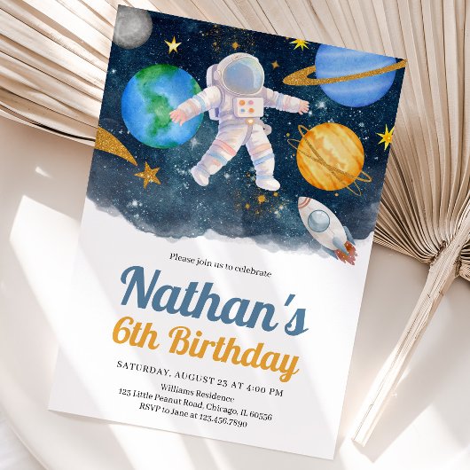 Weltraumgalaxie Geburtstag Einladung