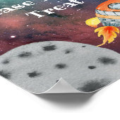 Weltraumgalaxie Geburtstagsparty-Zeichen Poster (Ecke)