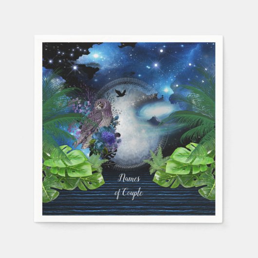 Weltraumgalaxie Hochzeitsdekor Serviette (Vorderseite)