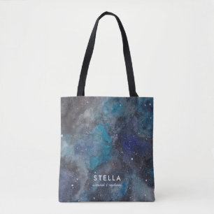 Weltraumgalaxie in Blue Tote Bag Tasche