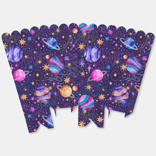 Weltraumgalaxie mit Planeten-Kometen und Sternen Geschenkschachtel (Ungeklappt)